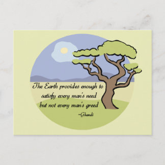 Postal Cita de Ghandi Earth