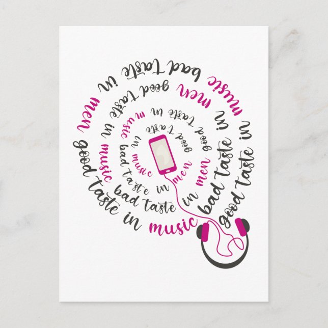 Postal Cita de Girona Buen gusto en la música mal gusto e (Anverso)