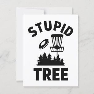 Postal Cita de golf de disco divertida Estúpido árbol