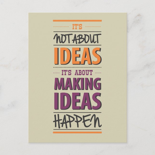 Postal Cita de "Hacer que las ideas pasen" (Anverso)