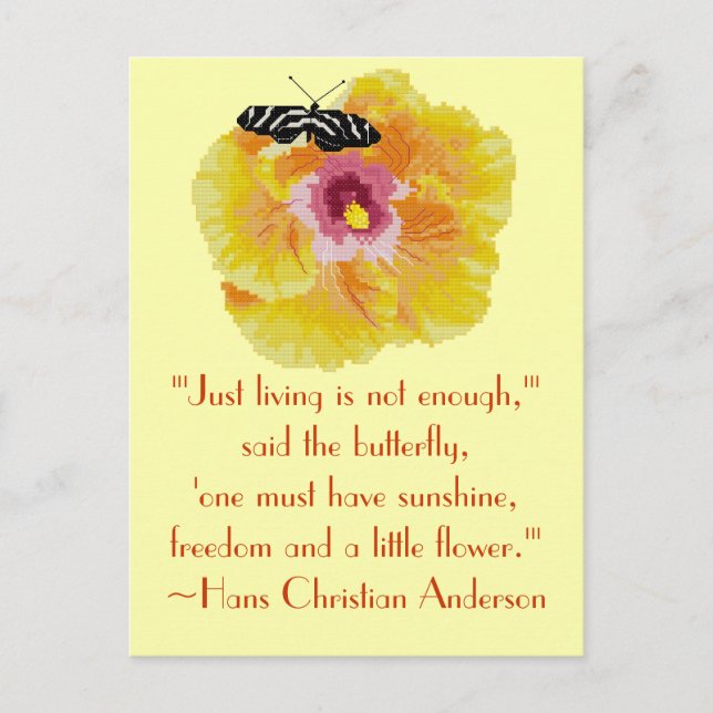 Postal Cita de Hans Christian Anderson Butterfly (Anverso)