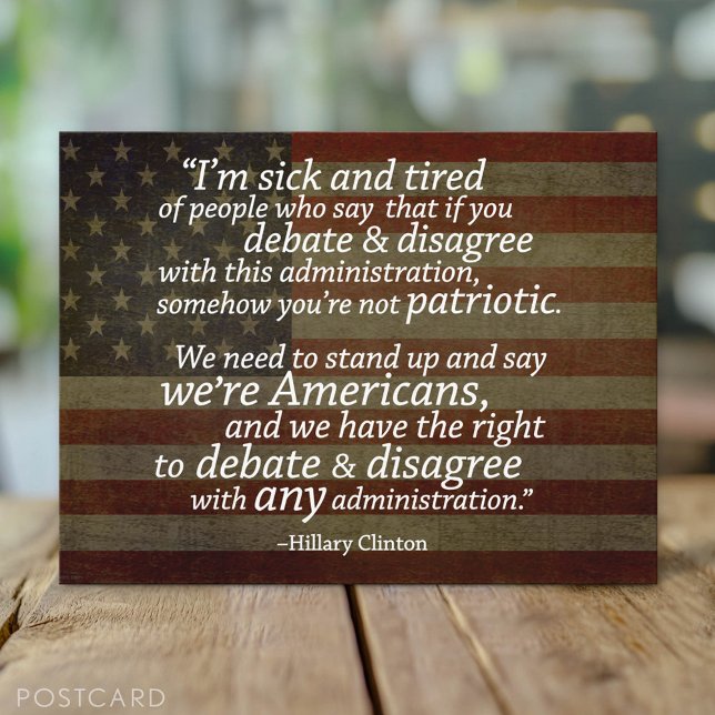 Postal Cita de Hillary Clinton (Custom Postcard)