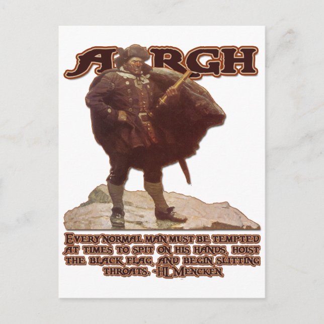Postal Cita de HL Mencken y...¡Argh! (Anverso)