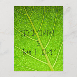 Postal Cita de hoja de la naturaleza Inspiradora motivado