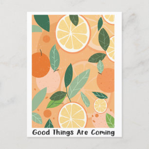 Postal Cita de inspiración floral de retro boho