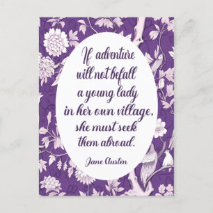 Postal Cita de Jane Austen en Adventure Postcard