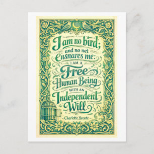 Postal Cita de Jane Eyre Brontë: No Soy un Pájaro