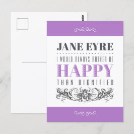 Postal Cita de Jane Eyre - Siempre Preferiría Ser Feliz