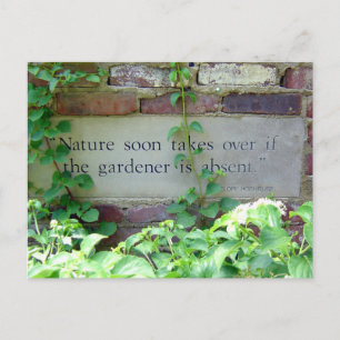 Postal Cita de jardín y naturaleza
