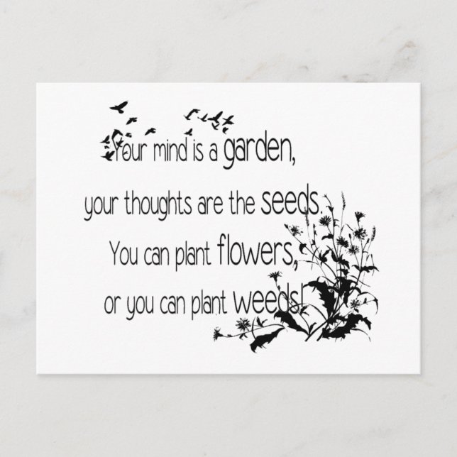 Postal Cita de jardinería inspiradora (Anverso)