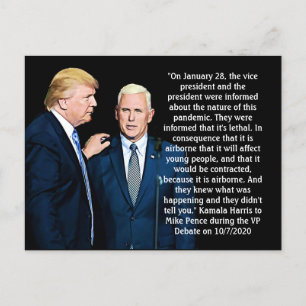 Postal Cita de Kamala Harris durante el debate del vicepr