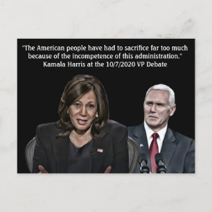 Postal Cita de Kamala Harris durante el debate del vicepr