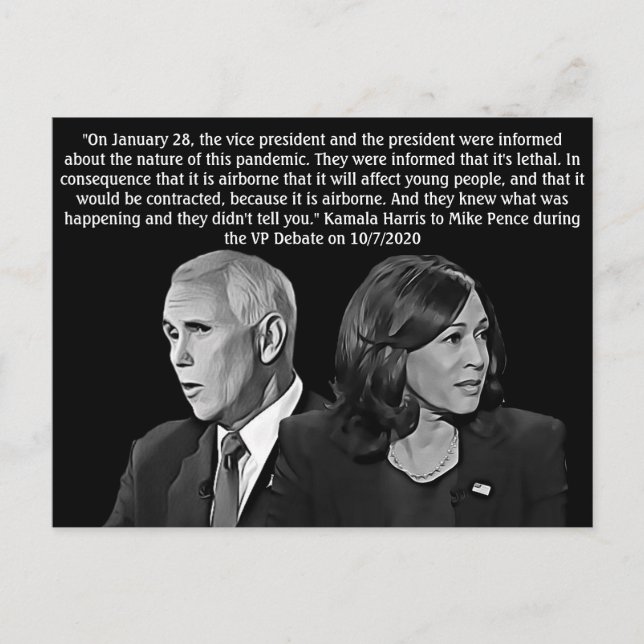 Postal Cita de Kamala Harris durante el debate del vicepr (Anverso)