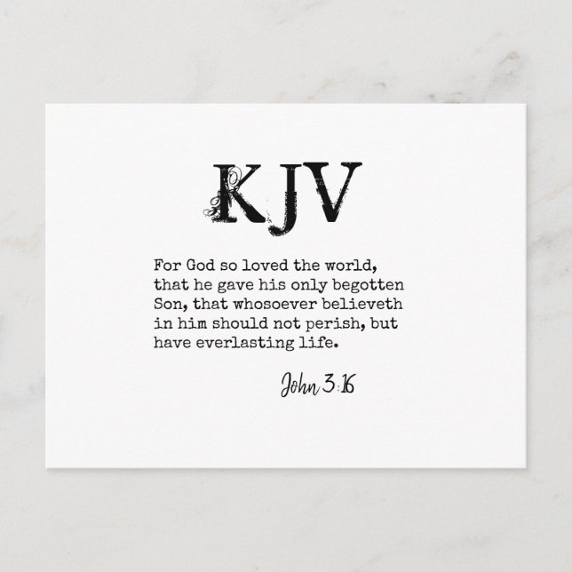 Postal Cita de la Biblia de John 3:16 - Se puede personal (Anverso)