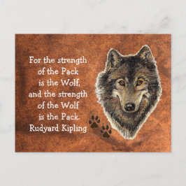 Postal Cita de la familia Watercolor Wolf Track por Kipli