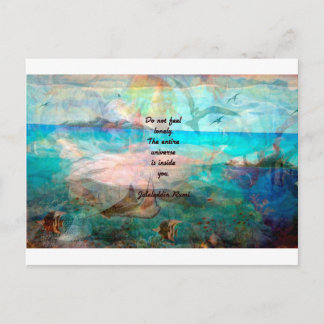 Postal Cita de la inspiración de Rumi sobre el universo