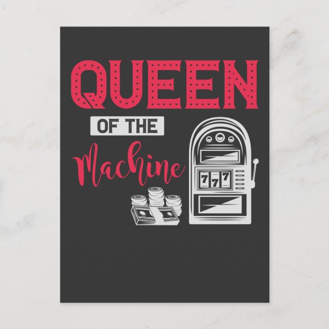 Postal Cita de la Máquina Queen Slot de Casino divertida (Anverso)