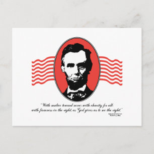 Postal Cita de la segunda dirección inaugural de Lincoln