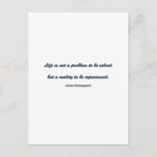Postal Cita de la vida de Soren Kierkegaard - La vida no 