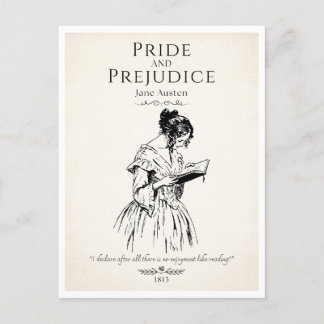 Postal Cita de lectura de Jane Austen de Book Lover