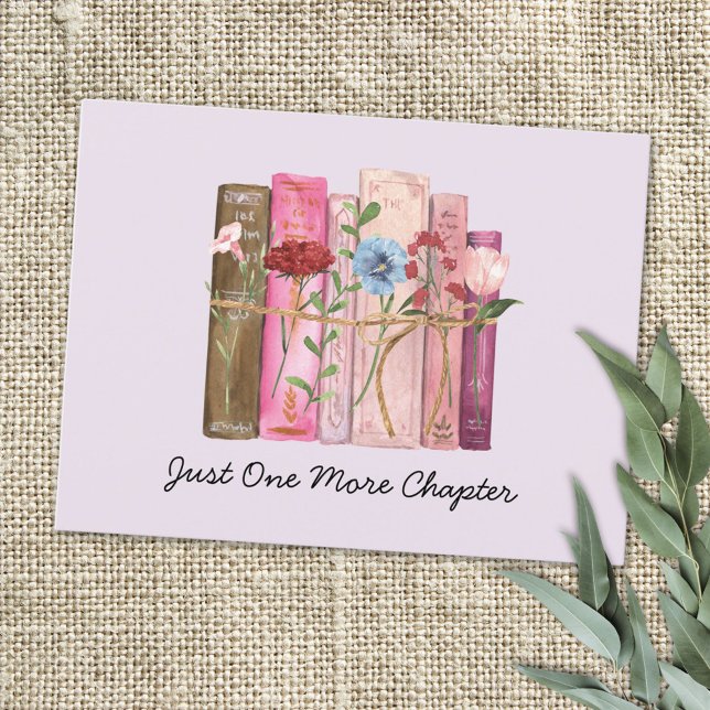 Postal Cita de lectura púrpura rosada de la flor del libr (Close up)