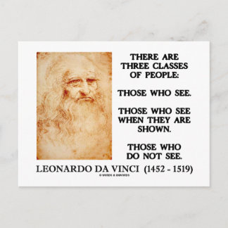 Postal Cita De Leonardo da Vinci De Tres Clases De Person