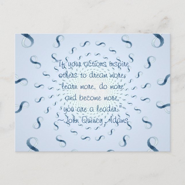 Postal Cita de liderazgo de John Quincy Adams (Anverso)