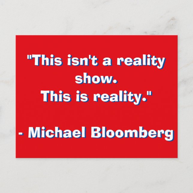 Postal Cita de Michael Bloomberg (Anverso)