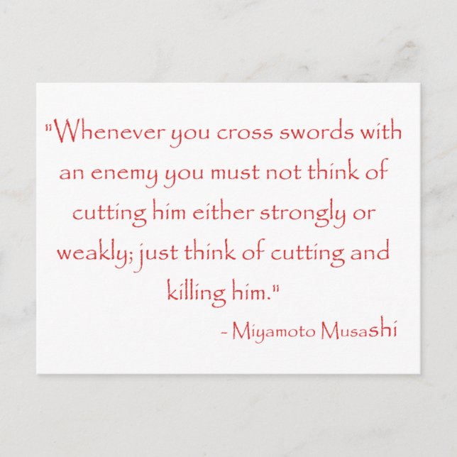 Postal Cita de Miyamoto Musashi (Anverso)