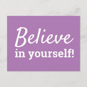 Postal Cita de Motivación para Creer en Ti Mismo Púrpura