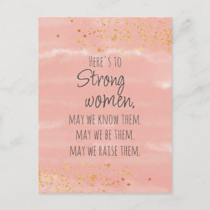 Postal Cita de Mujeres Fuertes Rubor Dorado