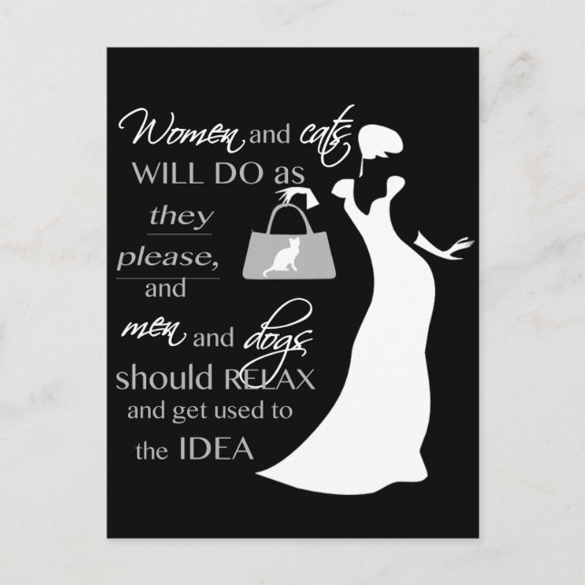 Postal Cita de mujeres y gatos (Anverso)