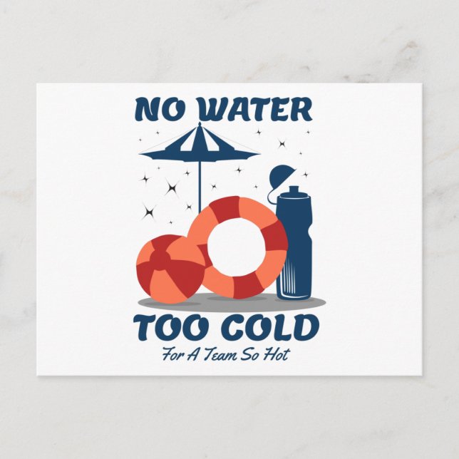 Postal Cita de nadador: no hay agua demasiado fría para u (Anverso)