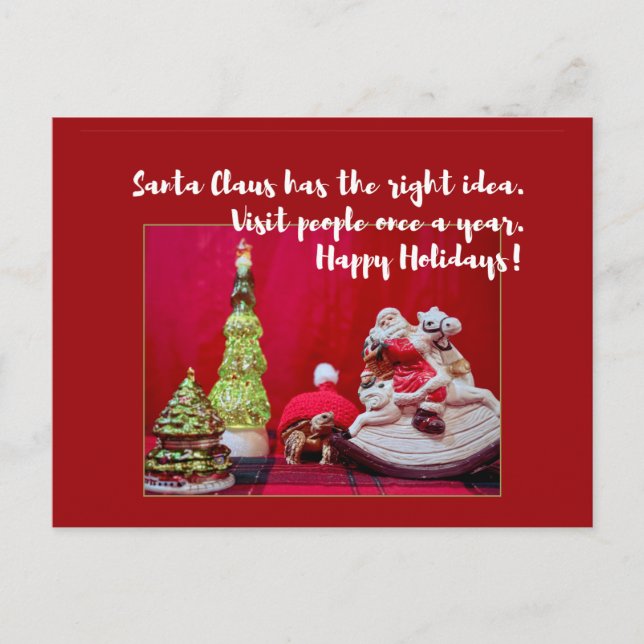 Postal Cita de Navidades lindos de Tortoise y Santa Claus (Anverso)