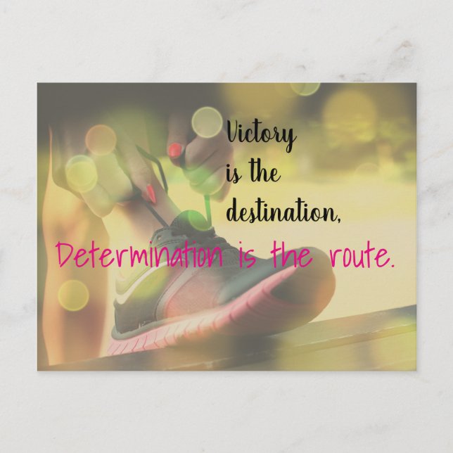 Postal Cita de Netball con eslogan de victoria motivadora (Anverso)