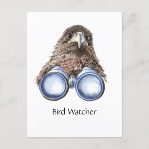Postal Cita de observación de aves divertidas Pun Hawk Bi