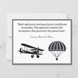 Postal Cita de paracaídas de aeroplano George Bernard Sha