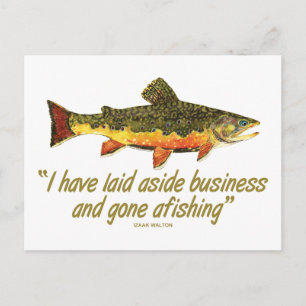 Postal Cita de pesca de Izaak Walton