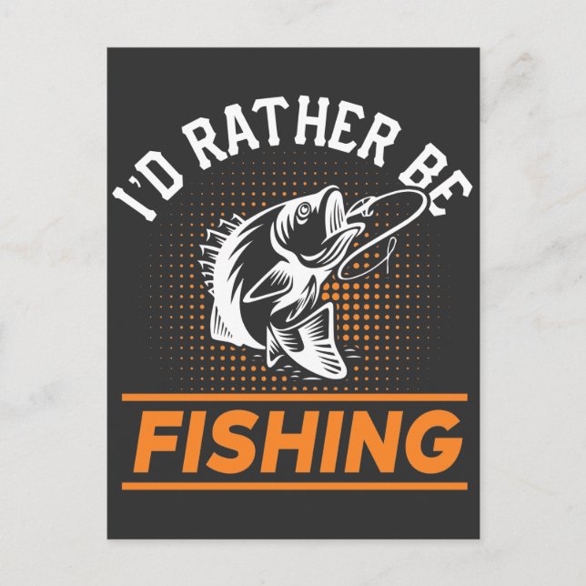 Postal Cita de pesca Prefiero pescar a hombres mujeres 2/ (Anverso)