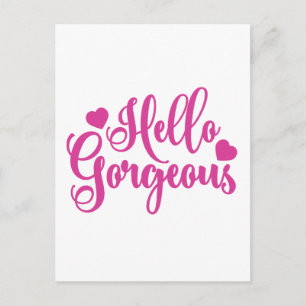 Postal Cita de Pink Hello Gorgeous 