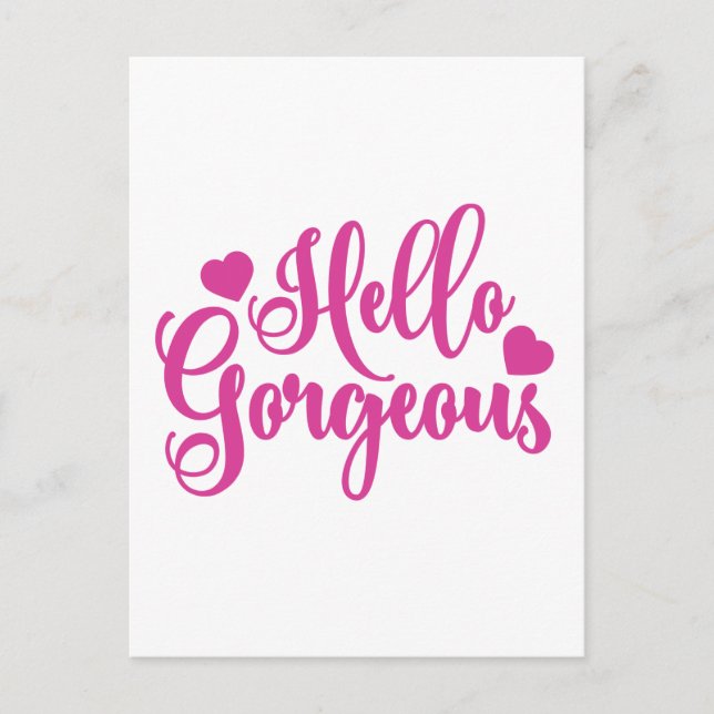Postal Cita de Pink Hello Gorgeous  (Anverso)