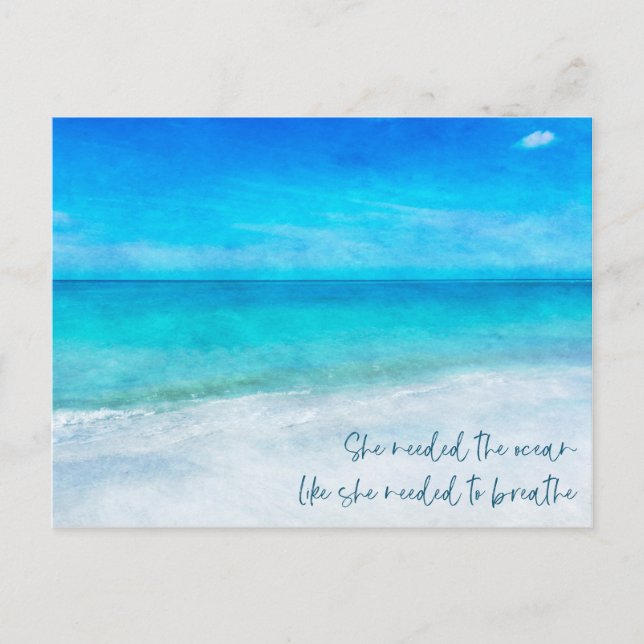 Postal Cita de playa Florida Azul Verde azulado tropical  (Anverso)