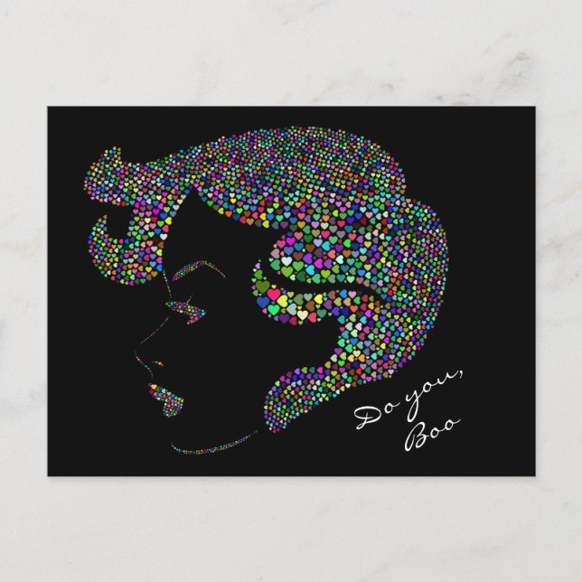 Postal cita de poder de Glam Chica auto chica (Anverso)