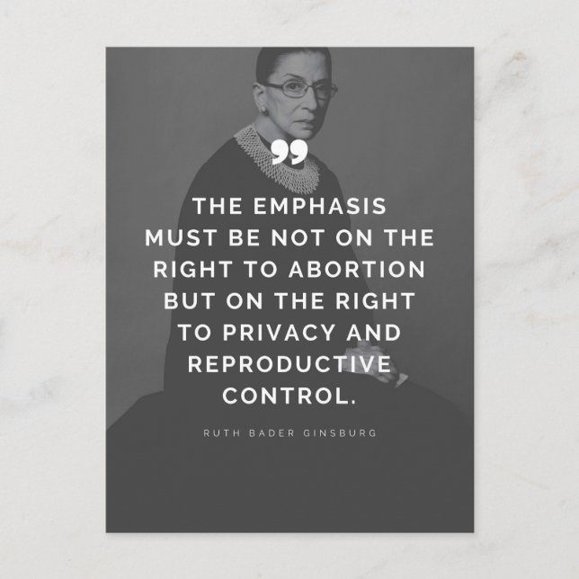 Postal Cita de Pro Choice Ruth Bader Ginsburg (Anverso)