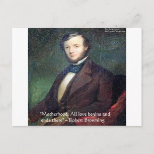 Postal Cita de Robert Browning sobre la Maternidad