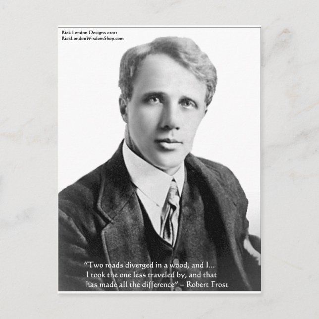 Postal Cita De Robert Frost "Viajando Por Carretera" Sobr (Anverso)