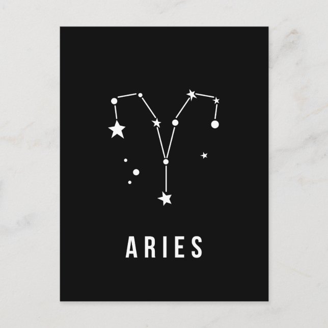 Postal Cita de Rótulo de Aries Zodiac (Anverso)