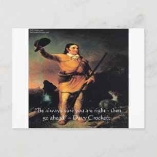 Postal Cita de sabiduría "Adelante" de Davy Crocket