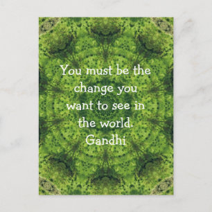 Postal Cita de sabiduría de Gandhi diciendo