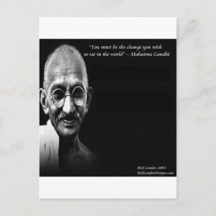 Postal Cita de sabiduría de Gandhi Sé el cambio
